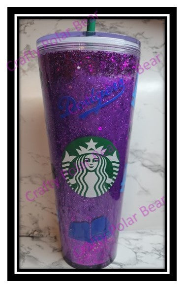STARBUCKS 24 oz Clear Plastic Double Walled Cold Cup Tumbler W/ New Straw